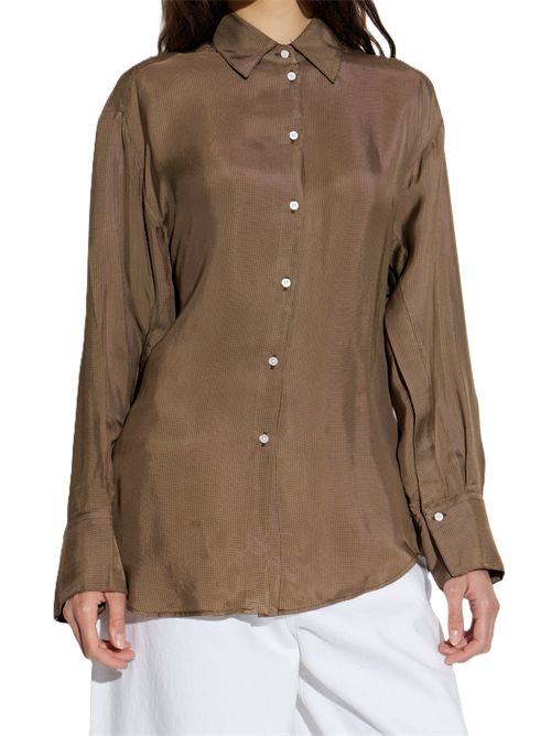 RÓHE BROWN Checked pattern shirt Róhe | 419-19-016249 BROWN MINI CHECK